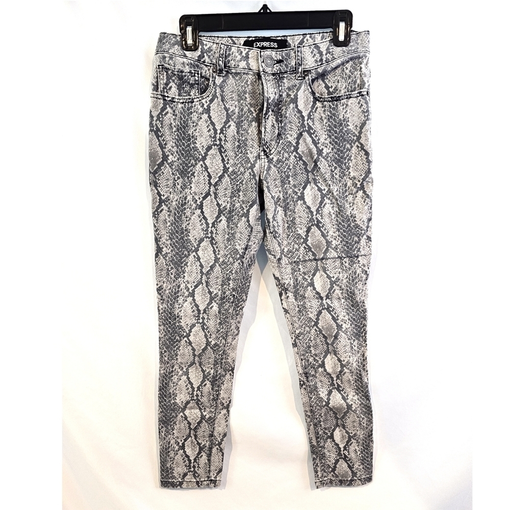 3/$25 Express Size 4 Ankle Legging High Rise Gray Snakeskin